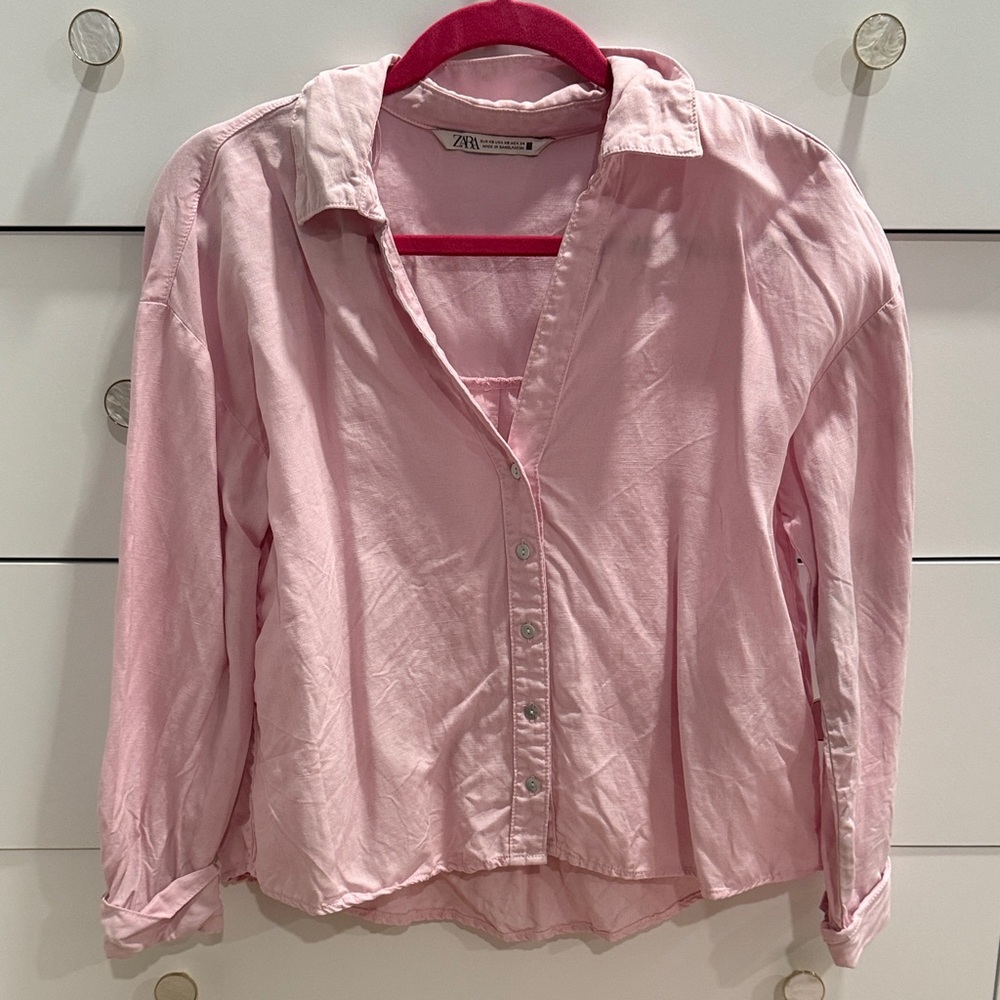 🛍️SOLD🛍️Zara Light Pink Casual Shirt